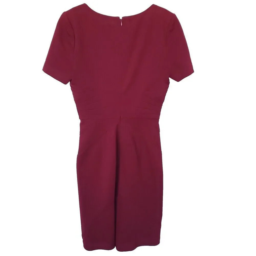 Zac Posen Z Spoke Women Mini Dress Sheath Knee Length Size0 Burgundy Bodycon NWT - Picture 3 of 14